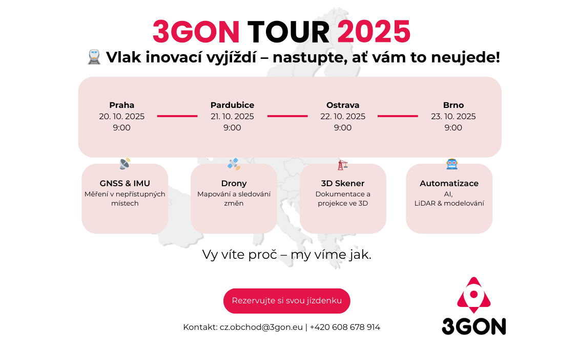 3gon tour 2025 s zastávkami